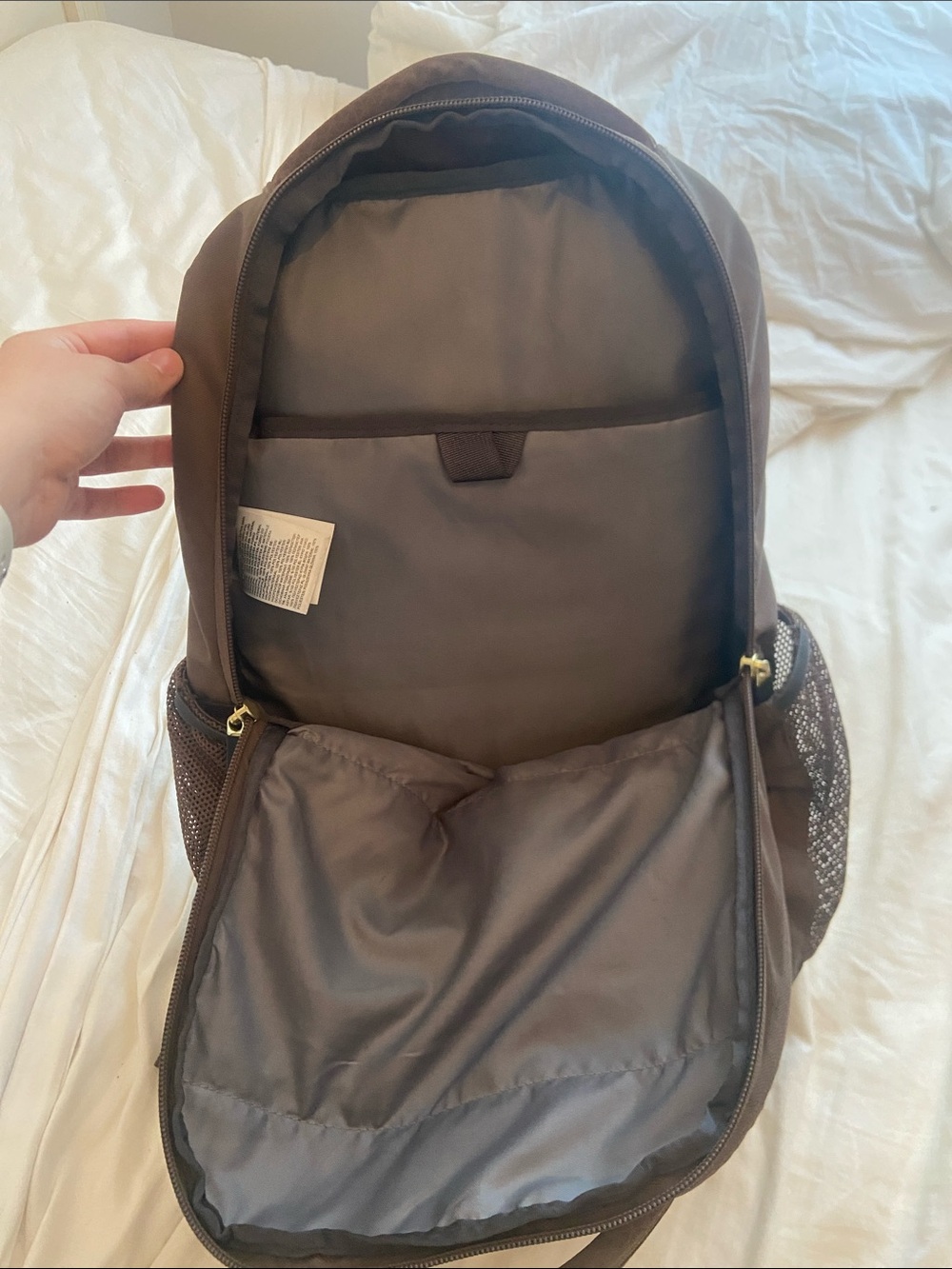 The North Face Brown Jester Luxe Backpack with Gold Accents - Picture 3 of 4